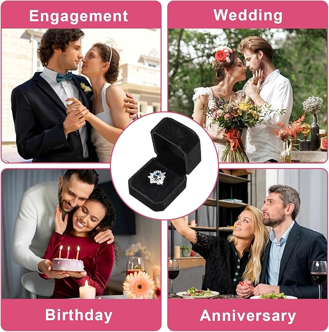 MAQUITA 20 Pcs Velvet Ring Box for Wedding Ceremony Engagement Ring Box Jewelry Boxes Packaging Display Ring Case Earring Storage Holder for Proposal Anniversary Birthday Gift