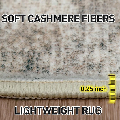 9x12 Area Rugs Washable Rug: Modern Abstract Living Room Rug Soft Anti-Skid Thin Carpet Indoor Floor Non-Shedding Carpets for Bedroom Dining Room Farmhouse Nursery Home Office Brown Black