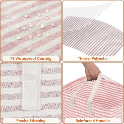 Lifewit 1 Pack Laundry Hamper Large Collapsible Laundry Baskets, Freestanding Waterproof Clothes Hamper with Easy Carry Handles in Laundry Room Bedroom Bathroom College Dorm, Pink, 80L