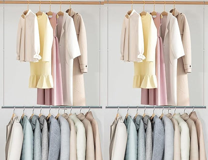 STO STO 2 Pack Closet Hanging Rod, Length and Height Adjustable Closet Rod, Space Saving Metal Closet Extender Hanging Bar for Hanging Clothes, Closet, Chrome