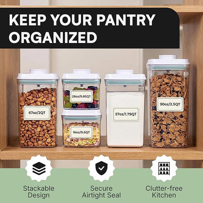 Bop Top | Airtight Meal Prep Containers with Lids | Food Storage Container Sets | Snack and Overnight Oats Fridge Organizer | Pantry and Kitchen Organization