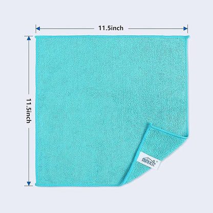 HOMEXCEL Microfiber Cleaning Cloth, 8 Pack Cleaning Rags, Cleaning Towels with 4 Color Assorted, 11.5"X11.5"(Green/Blue/Yellow/Pink)
