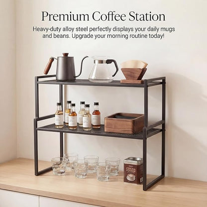 Set of 2 Cabinet Organizers 16.1''W 44 LBS Load Capacity Heavy Duty Kitchen Pantry Shelves Counter Countertop Storage Racks