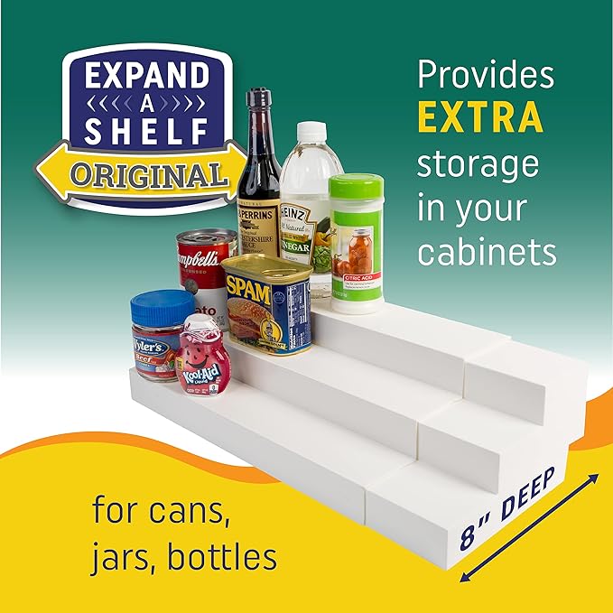 Dial Industries 3 Tier Adjustable Canned Goods Shelves for Kitchen Cabinet and Pantry Organization, Standard