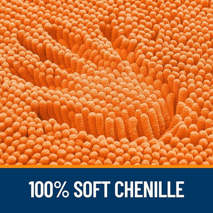 OLANLY Bathroom Runner Rugs 47x24, Extra Soft Absorbent Chenille Bath Rugs, Rubber Backing Quick Dry, Machine Washable Long Bath Mats for Bathroom Floor, Tub and Shower, Home Decor Accessories, Orange