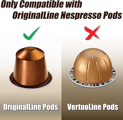 DecoBrothers Tempered Glass Coffee Pod Drawer Compatible with Nespresso Original Line, 42 Capsules
