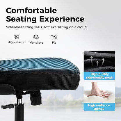 MAISON ARTS Office Chair, Ergonomic Desk Chair with Height Adjustable Lumbar Support, Mesh Design, Flip-up Armrests, Rocking Backrest, Executive Rolling Swivel Comfortable Task Chair for Home Office