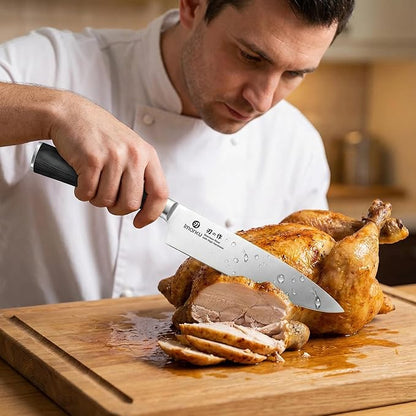 imarku Chef Knife - Pro Kitchen Knife 8 Inch Chef's Knives Japanese SUS440A Stainless Steel Sharp Paring Knife with Ergonomic Handle, Black Handle, Father's Day and Thanksgiving Gifts