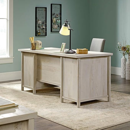 Sauder Costa Office Desk with Drawers, Executive Desk with File Drawer Storage, in Chalked Chestnut