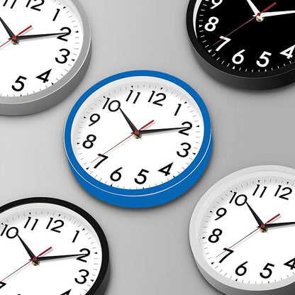 DAXSMY Wall Clock Small Analog 8 Inch Silent Non Ticking Battery Operated Modern Simple Decorative for Kitchen Office Bedroom Bathroom Living Room(Blue)