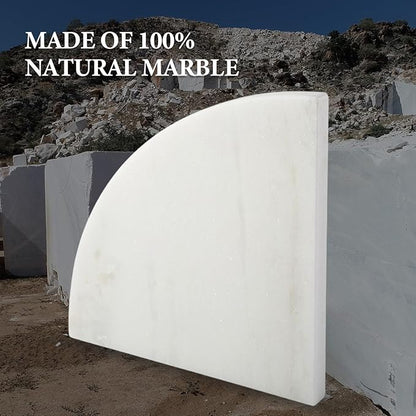 Koville Namibia White Marble Corner Shower Shelf for Bathroom, 10'' Polished Marble Corner Shelves, Wall Mounted Stone Corner Shower Caddy, No Drilling Adhesive Shelf - 1 Layer(No Glue Included)