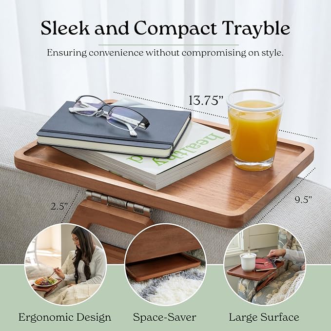 Shamrock Home Trayble Couch Arm Table - Walnut