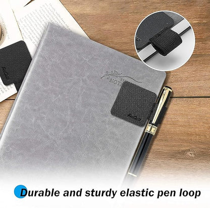 ProCase (5 Pack) Pen Loop Holder for Notebooks Journals Planners Tablet Case, Self Adhesive Leather Pencil Holder with Elastic Loop for Pens, Apple Pencil, Stylus Pen -Black