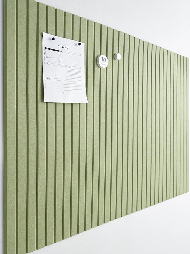 Large Bulletin Board 48"x36" - Office Wall Organizer to Replace your Old Cork Boards for Walls for Office Decor -12-pack Felt Wall Panels to Use in Home Office Decor, Classroom Decor (Avocado)