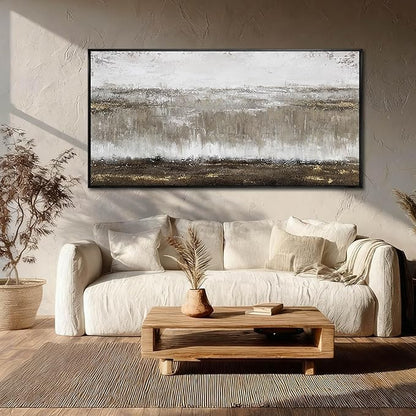 Artexist Textured Canvas Wall Art Black and Grey Photo Print Modern Wall Decor 24"x48" Picture for Bedroom Kitchen Artwork for Office