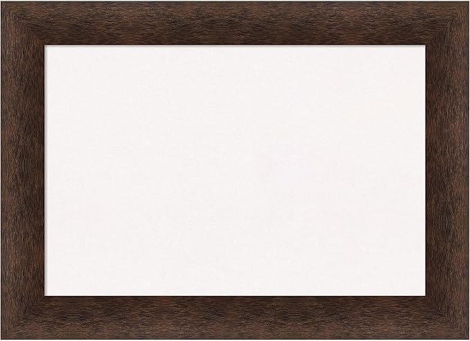 Amanti Art White Cork Board for Wall, 21x29 Vision Board with Brown Wood Frame, Medium Corkboard Office Decor for Home Organization, Casual Corkboard Pinboard to Display Items for Home Organization