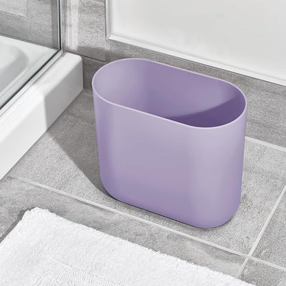 iDesign Small Slim Plastic Bathroom Trash Can, Garbage Can for Bedroom, Office, Desk, Dorm, Purple