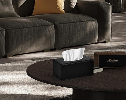 Colylan Tissue Box Cover Rectangular Tissue Box Holder for Bathroom (Black)