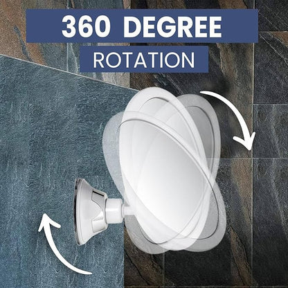 MIRRORVANA Anti Fog Mirror for Shower - Fogless, Shatterproof Shaving Mirror with 360° Swivel and Adjustable Suction Cup - 6.7" x 6.7" Round