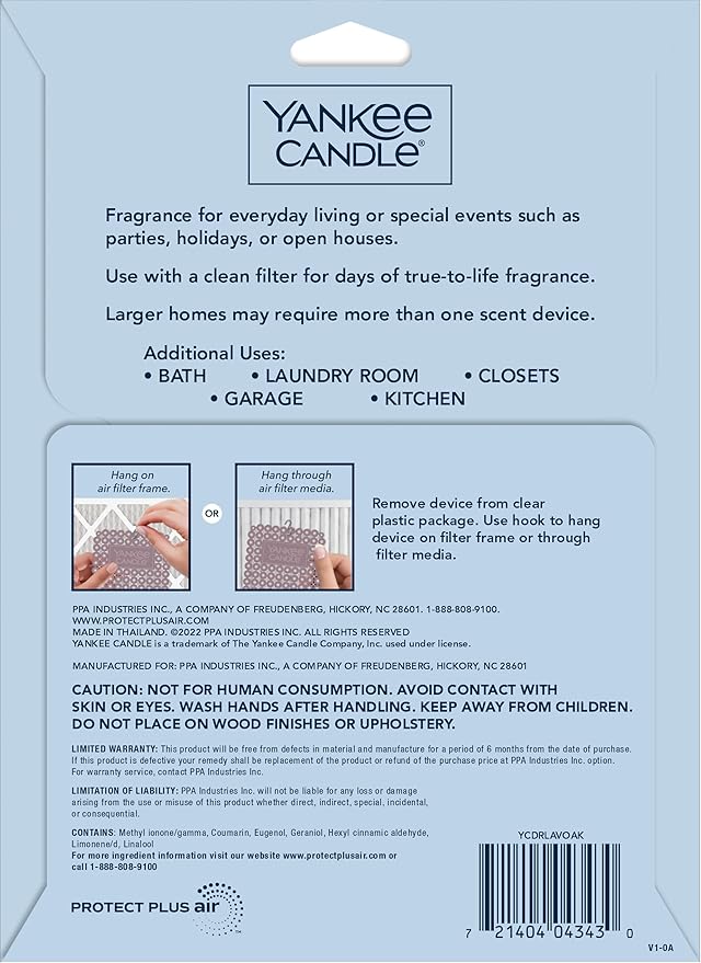 Yankee Candle Dried Lavender & Oak Whole Home Air Freshener (Pack of 8)