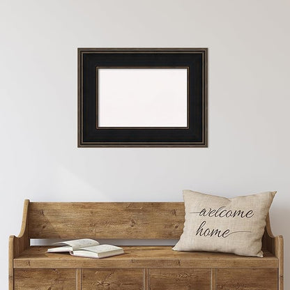 Amanti Art White Cork Board for Wall, 20x26 Vision Board with Brown Wood Frame, Small Corkboard Office Decor for Home Organization, Casual Corkboard Pinboard to Display Items for Home Organization in
