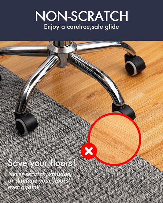 BARoyal Office Chair Mat for Hardwood Floor Under Desk Computer Rolling Chair Mat for Wood/Tile Floor Non-Slip Heavy Duty Desk Rug PVC Plastic Hard Floor Protector 30" x 48"(Gravel)