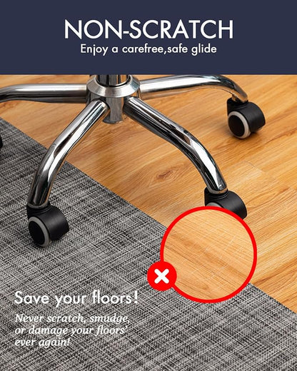 BARoyal Office Chair Mat for Hardwood Floor Under Desk Computer Rolling Chair Mat for Wood/Tile Floor Non-Slip Heavy Duty Desk Rug PVC Plastic Hard Floor Protector 48" x 60"(Gravel)