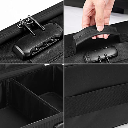 DocSafe Photo Storage Box with Lock,Fireproof Photo Organizer Box with 16 Inner 4" x 6" Photo Case(Multi-Colored),Collapsible Portable Photo Filing Safe Storage with Water-Resistant Zipper for Photos