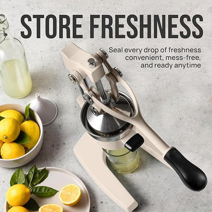 Zulay Kitchen Cast Iron Juicer - Heavy Duty Manual Juicer with Detachable Strainers for Easy Cleaning, Orange Juice Press for Citrus Fruits, Perfect for Bartenders, Juice Lovers & Health Enthusiasts