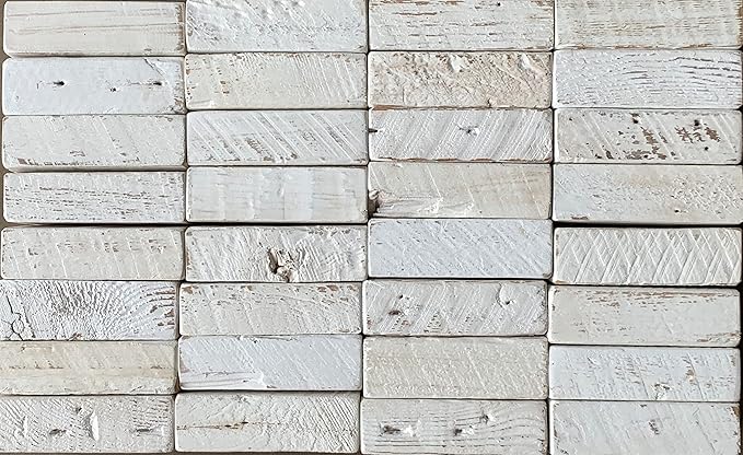 Urban Legacy Reclaimed Barnwood Planks | Floating Shelves for Wall w/Flush Mount Shelf Bracket Set Included | Set of 2 (White Wash, 40"x7"x 2")