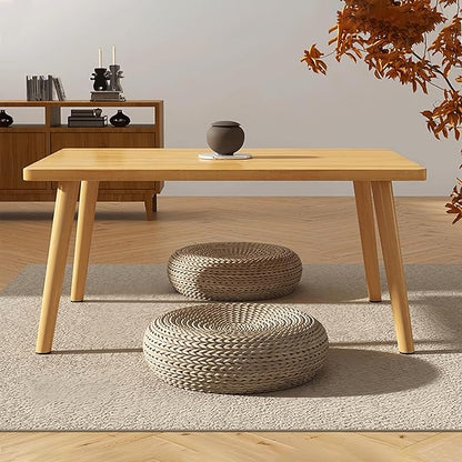 Square Coffee Table Low Table with 4 Solid Wood Sturdy Legs,Floor Table Desk for Sitting on The Floor,19.7"D x 31.5"W x 16"H Inches,Living Room/Toy room Furniture,Rental house Furniture(Natural)