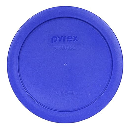 Pyrex (2 7201 Glass Bowls & (2) 7201-PC Cadet Blue Lids Made in the USA