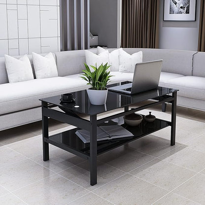 Lift Top Coffee Table, Small Rising Wooden Center Tables with Storage Shelf and Hidden Compartment, Multi-Purpose Center Table for Living Room, Home Small Space