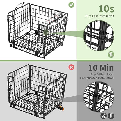 Wire Storage Basket for Kitchen Pantry: GGIU Stackable Kitchen Counter Organizers - Wire Organizing Bin for Produce Fruit Vegetable Potato and Onion Black