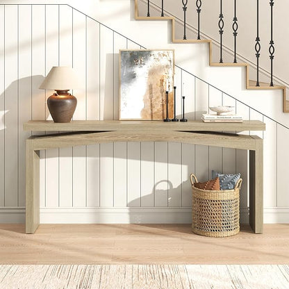 63-Inch Console Table Behind Sofa Rustic, Long Foyer Tables for Entryway Narrow, Modern Farmhouse Couch Table Wood for Hallway, Living Room, Home, Entrance, Light Tan Wood