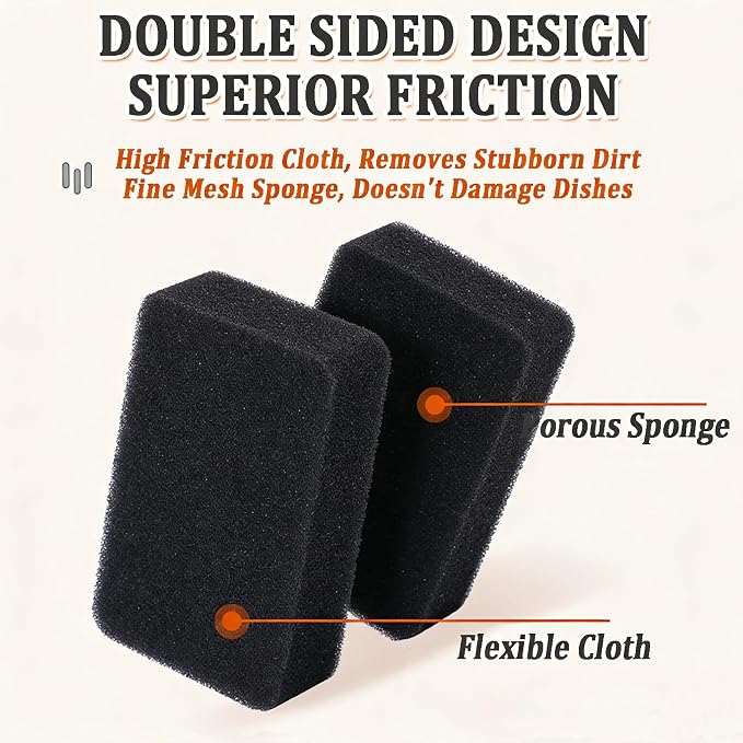 Taeku Natural Kitchen Sponge, 6 Pack Heavy Duty Scrub Cellulose Sponge Premium Multifunction Eco Friendly Cleaning Sponges for Dishes (Dark)