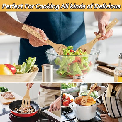 5PCS Duck Wooden Cooking Spoons Kitchen Decor Duck Gifts for Women Men Duck Lovers Birthday Gifts Party Favors Housewarming Wedding Bamboo Cooking Spoons for Everyday Use