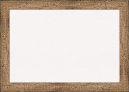 Amanti Art White Cork Board for Wall, 30x42 Vision Board with Brown Wood Frame, Large Corkboard Office Decor for Home Organization, Rustic Farmhouse Corkboard Pinboard to display items for home