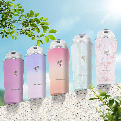20Oz Insulated Tumbler With Straw And Lid,Stainless Steel Straws for Tumbler,Double Wall Vacuum Travel Mug,Spill Proof Tumble, Travel Cup for Iced Coffee, Jelly Pink