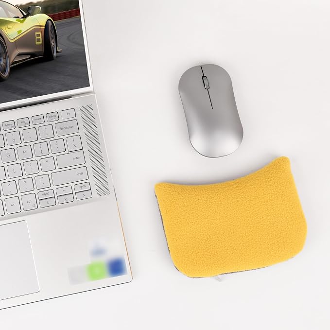 Large Mouse Wrist Rest Bean Bag, Ergonomic Mouse Support Pad Filled Ergo Beads for Computer, Laptop, PC Gaming (Yellow)
