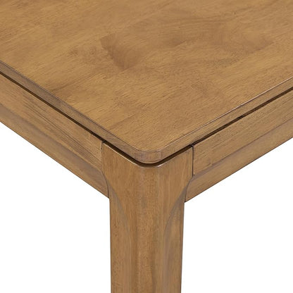 NTC Flow Modern Wooden Rectangle Desk Table with Hidden Drawer – Waterproof & Heat Resistant - Teak Look