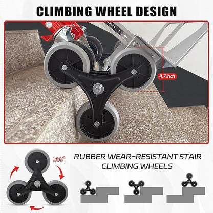 3 in 1 Industrial Convertible Stair Climbing Cart,1000 LBS Capacity Hand Trucks Heavy Duty, Hand Truck Dolly for Transport & Moving in Warehouse, Home, Supermarket