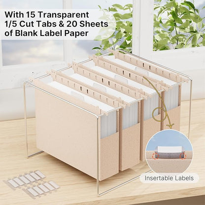 XINGIA Wheat Straw Plastic Hanging File Folders Letter Size, 12 Pack Extra Capacity Filing Cabinet Folders for Bulk Files/Medical Charts, Heavy Duty 2 Inch Expansion File Organizer(Morandi Pink)
