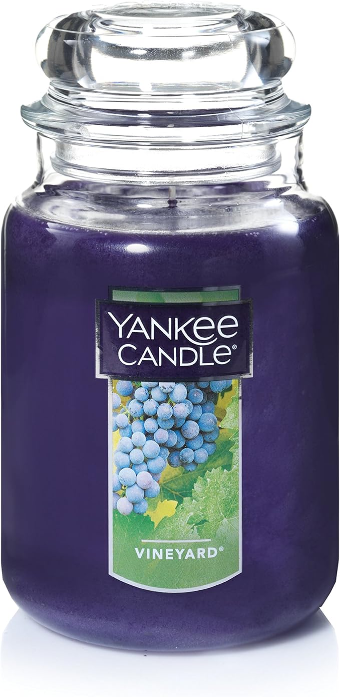 Yankee Candle Vineyard Scented, Classic 22oz Large Jar Single Wick Candle, Over 110 Hours of Burn Time