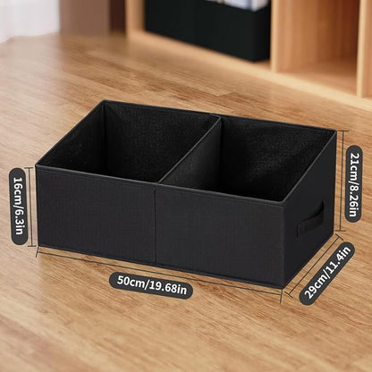 DIMJ Trapezoid Storage Bins for clothes - 4 Packs Closet Organizers and Storage Baskets, Foldable Closet Baskets with Handles and Divider, Closet Storage Bin Toybox for Shelves Living Room Bedroom