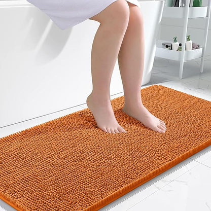 OLANLY Large Bathroom Rugs 50x30, Extra Soft Absorbent Chenille Bath Rugs, Rubber Backing Quick Dry, Machine Washable Bath Mats for Bathroom Floor, Tub and Shower, Home Decor Accessories, Clay