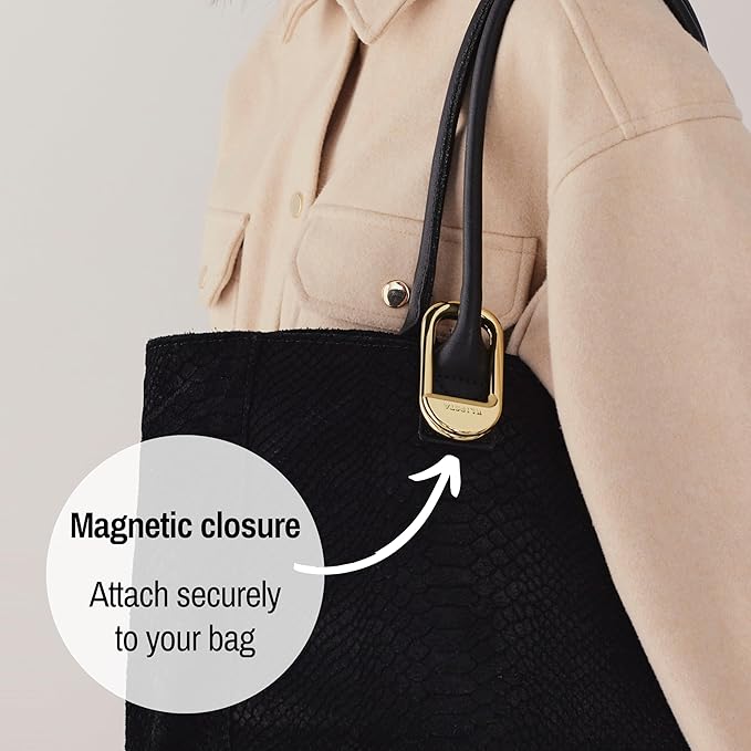 FLIP Bag Hook - Newly Redesigned. Portable Purse Hanger for Table with Magnetic Closure - Now Holds up to 50 lbs. Valentine's Gifts for Women (Gold)