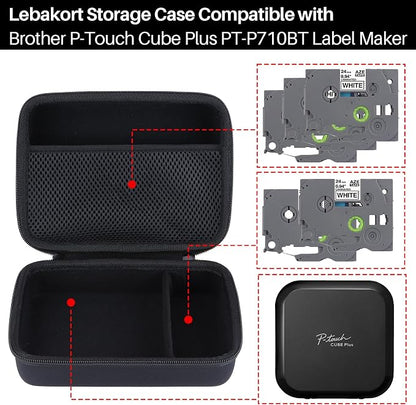 Lebakort Storage Case Compatible with Brother P-Touch Cube Plus PT-P710BT Label Maker