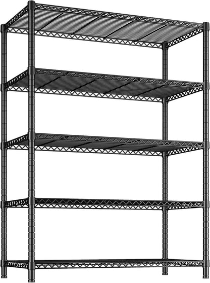 REIBII 5 Shelf Metal Shelving 72''H Storage Shelves Steel Wire Shelving for Storage Adjustable Garage Shelving Heavy Duty Shelves Storage Rack Pantry Shelves Kitchen Office Shelf,72''H X36''W X14''D