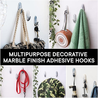 Indian Shelf Decorative Resin Adhesive Wall Hooks for Coats – 3 Hooks 6 Strips, Waterproof, Rustproof Towel Holder, No-Drill Hangers for Bathroom & Kitchen – Cute Key Holder for Walls